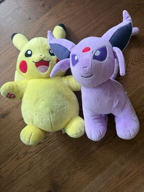 Pokemon Plush Duo Pikachu Yellow & Espeon Purple Soft Toys